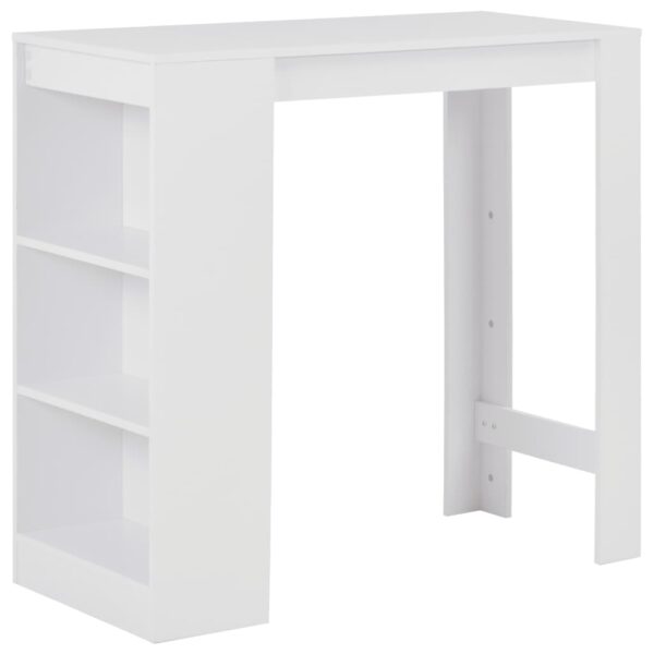 vidaXL barbord med hylde 110 x 50 x 103 cm hvid