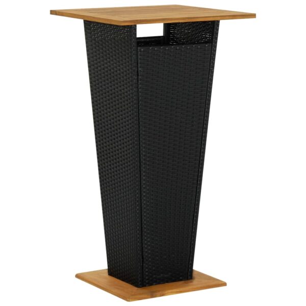 vidaXL barbord 60x60x110 cm polyrattan og massivt akacietræ sort