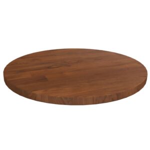 vidaXL rund bordplade Ø30x1,5 cm behandlet massivt egetræ mørkebrun