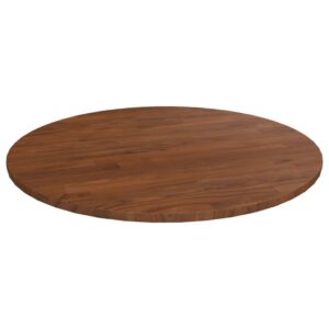 vidaXL rund bordplade Ø60x1,5 cm behandlet massivt egetræ mørkebrun