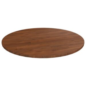 vidaXL rund bordplade Ø80x1,5 cm behandlet massivt egetræ mørkebrun