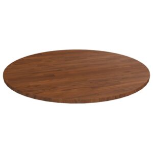 vidaXL rund bordplade Ø90x1,5 cm behandlet massivt egetræ mørkebrun