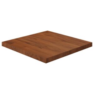vidaXL firkantet bordplade 40x40x2,5 cm behandlet massivt eg mørkebrun