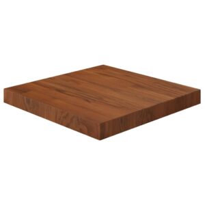 vidaXL firkantet bordplade 40x40x4 cm behandlet massivt eg mørkebrun