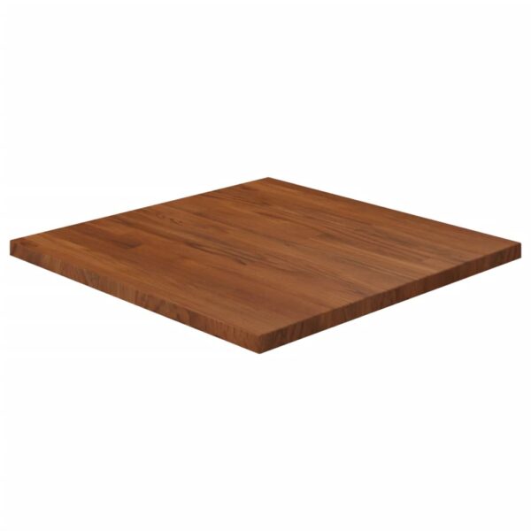 vidaXL firkantet bordplade 60x60x2,5 cm behandlet massivt eg mørkebrun