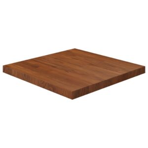 vidaXL firkantet bordplade 60x60x4 cm behandlet massivt eg mørkebrun