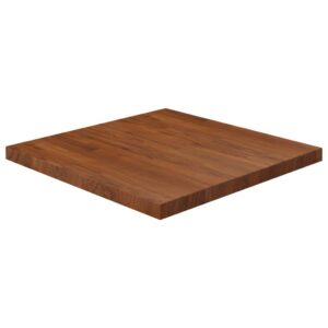 vidaXL firkantet bordplade 70x70x4 cm behandlet massivt eg mørkebrun