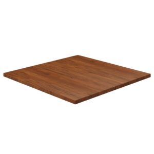 vidaXL firkantet bordplade 80x80x2,5 cm behandlet massivt eg mørkebrun