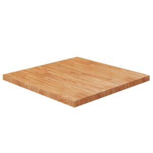 vidaXL firkantet bordplade 80x80x4 cm behandlet massivt eg lysebrun