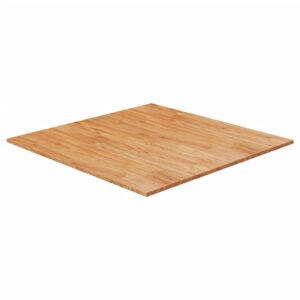 vidaXL firkantet bordplade 90x90x2,5 cm behandlet massivt eg lysebrun