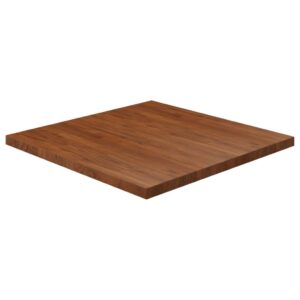 vidaXL firkantet bordplade 90x90x4 cm behandlet massivt eg mørkebrun